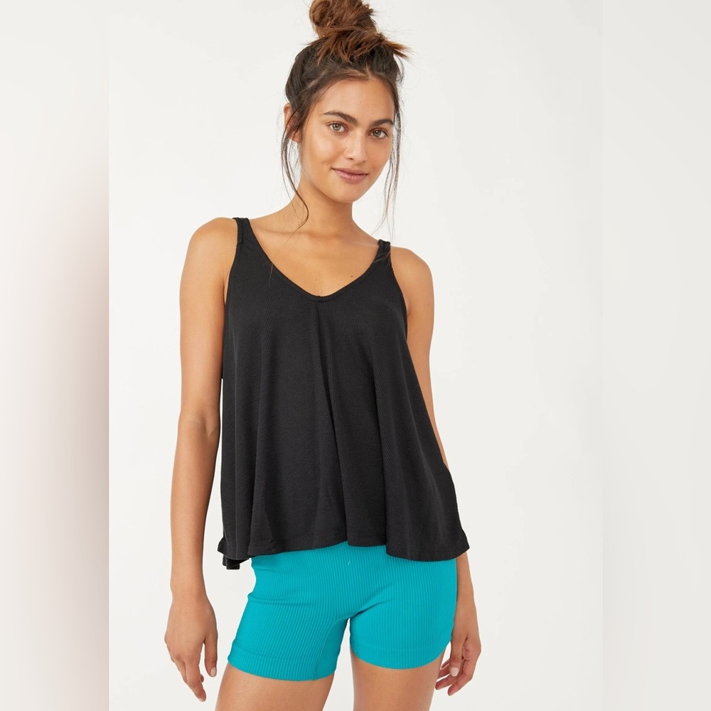 Ribbed Free People Dani Tank in Black